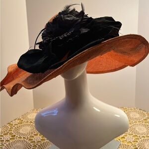 Elegant Black and Orange Women's Hat